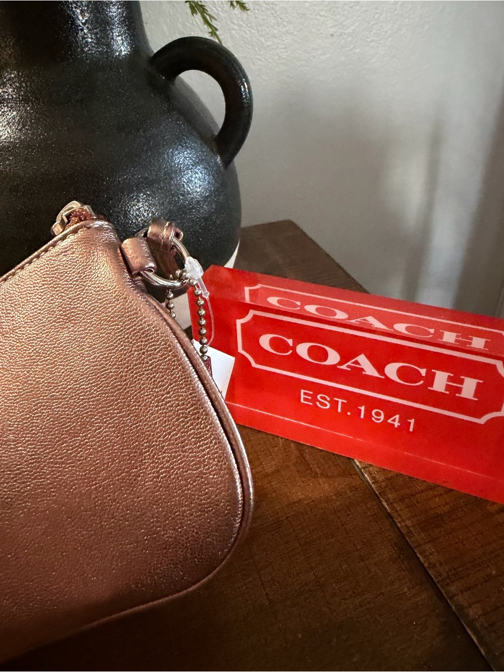 Coach Metallic Pink Wristlet (NWT) - Picture 5 of 10